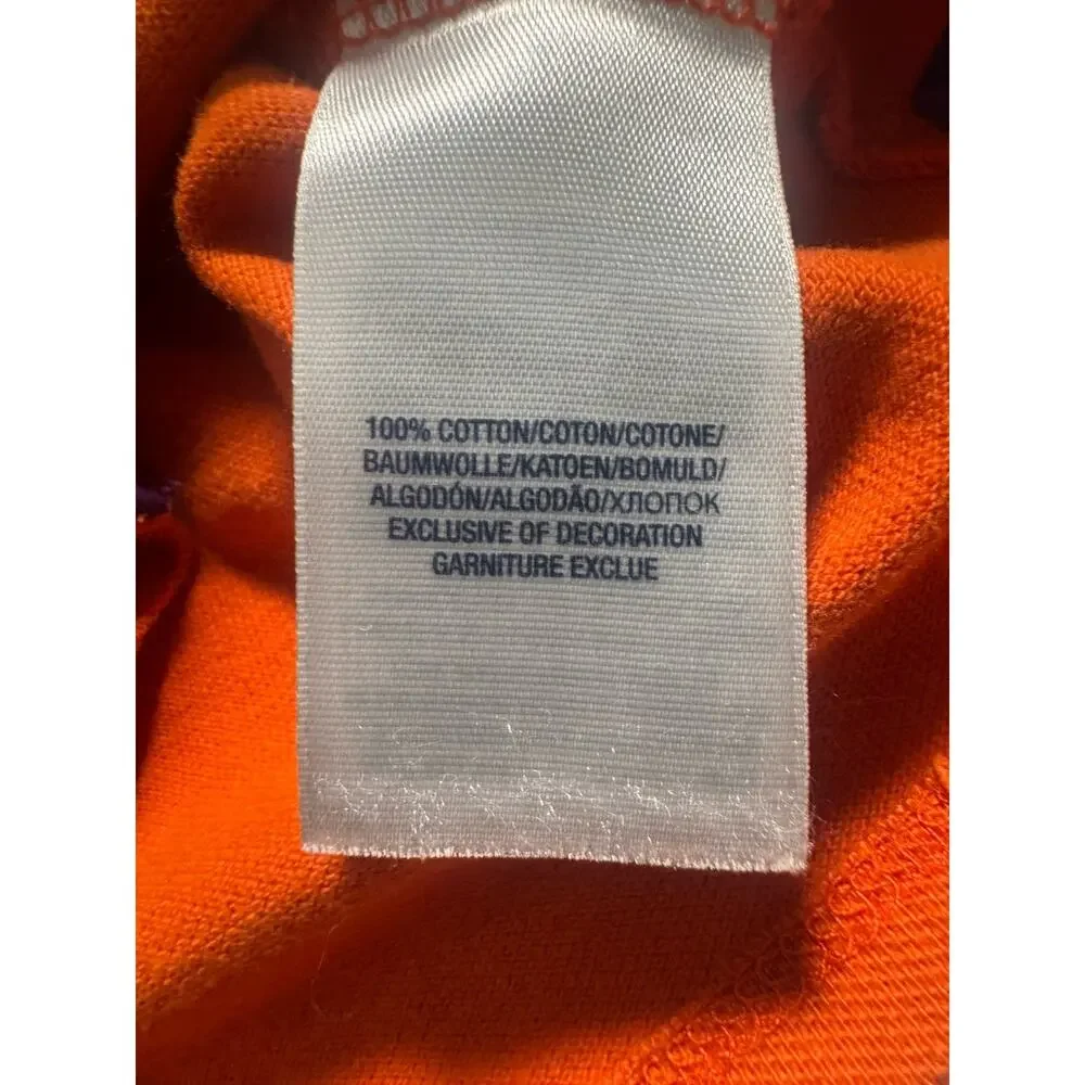 Ralph Lauren Girls 24M Orange Ruffle Polo Shirt Long Sleeve Pony Logo Cotton